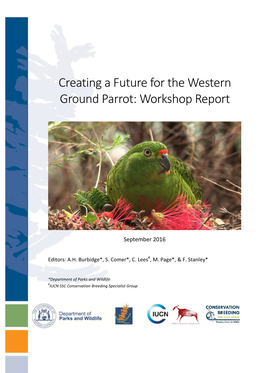 Creating a Future for the Western Ground Parrot: Workshop Report