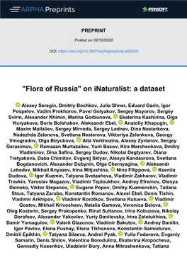 Flora of Russia" on Inaturalist: a Dataset