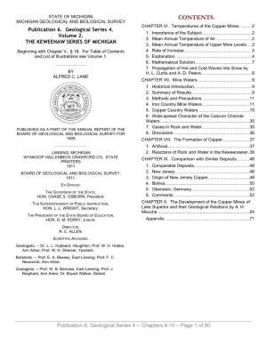 Contents. Michigan Geological and Biological Survey Chapter Vi