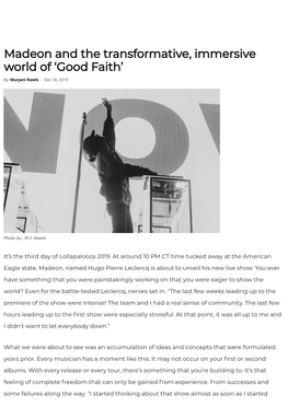 Madeon and the Transformative, Immersive World of 'Good Faith'