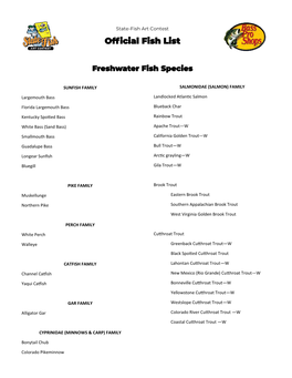 Official Fish List