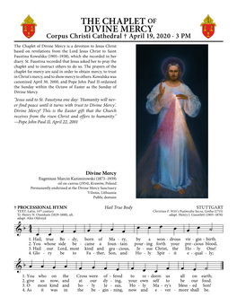 Chaplet of Divine Mercy / Vespers