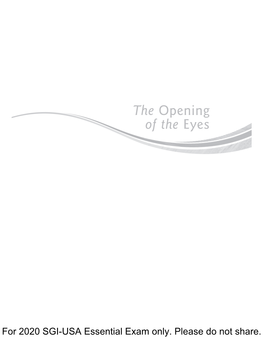 The Opening of the Eyes