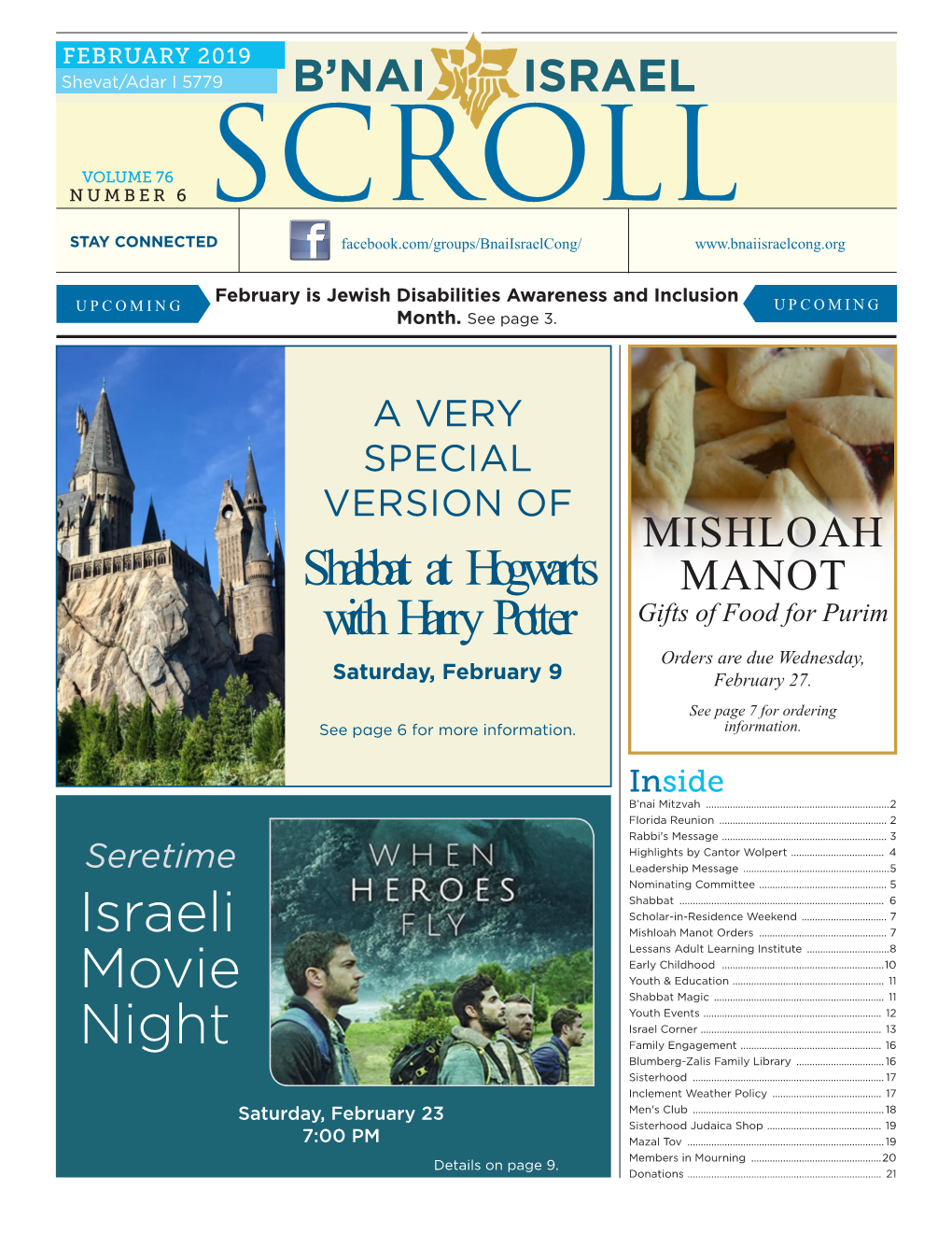 FEBRUARY 2019 Shevat/Adar I 5779