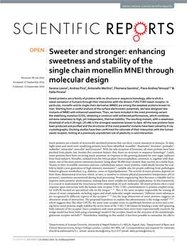 Enhancing Sweetness and Stability of the Single Chain Monellin MNEI