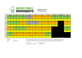 Primary School Draw Thursday 13 June