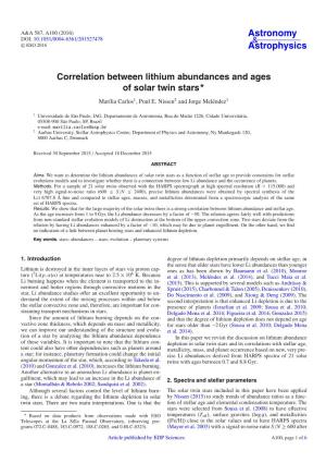 Correlation Between Lithium Abundances and Ages of Solar Twin Stars