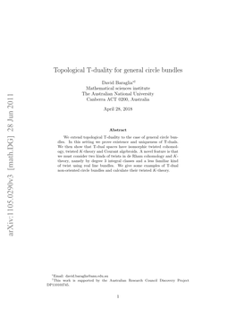 Topological T-Duality for General Circle Bundles