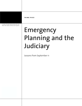 Emergency Planning and the Judiciary