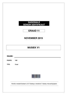 Graad 11 November 2015 Musiek V1