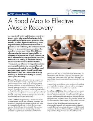 A Road Map to Effective Muscle Recovery