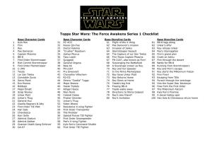 Topps Star Wars: the Force Awakens Series 1 Checklist