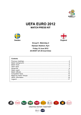 Uefa Euro 2012 Match Press Kit