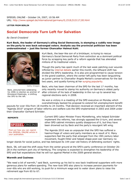 Social Democrats Turn Left for Salvation - International - SPIEGEL ONLINE - News 19.12.07 14:59