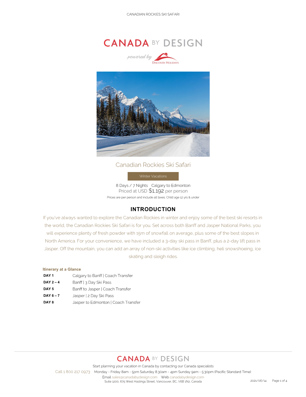 Canadian Rockies Ski Safari