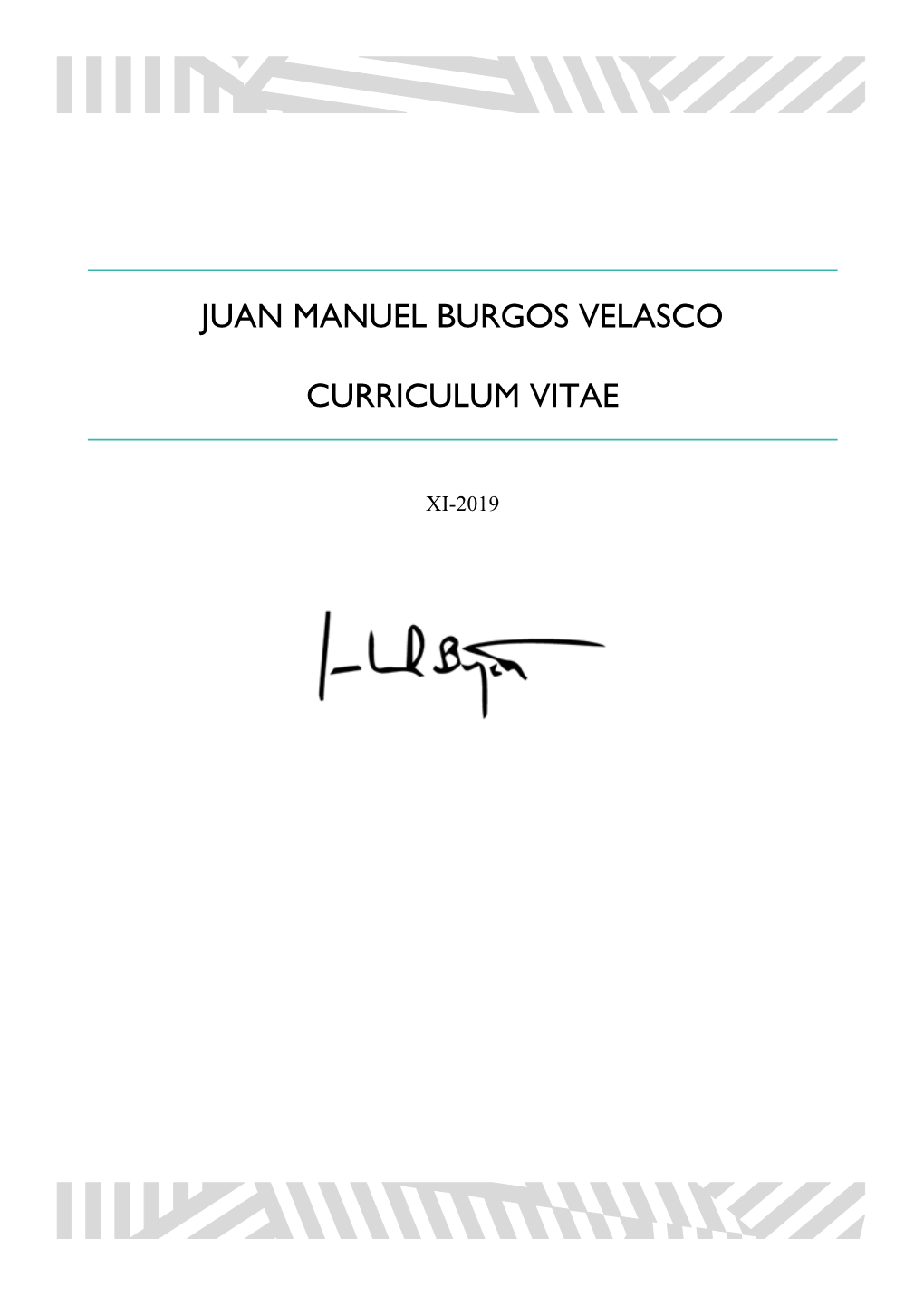 Juan Manuel Burgos Velasco Curriculum Vitae