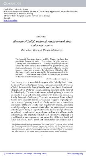 'Elephant of India': Universal Empire Through Time and Across Cultures