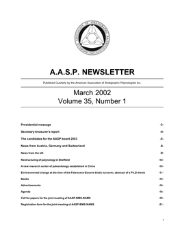 A.A.S.P. Newsletter
