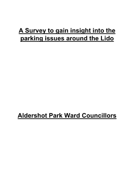 A Survey to Gain Insight Into the Parking Issues Around the Lido
