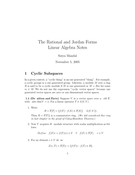 The Rational and Jordan Forms Linear Algebra Notes