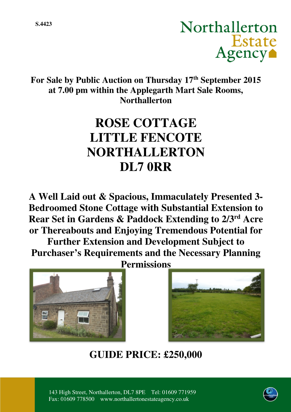 Rose Cottage Little Fencote Northallerton Dl7