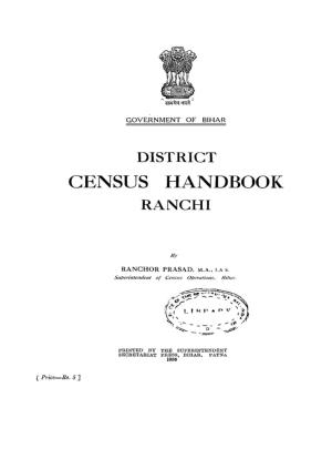 District Census Handbook Ranchi