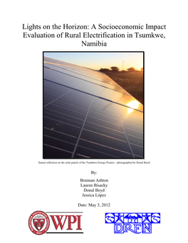 A Socioeconomic Impact Evaluation of Rural Electrification in Tsumkwe, Namibia
