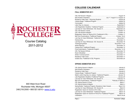 Course Catalog 2011-2012