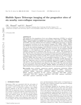Hubble Space Telescope Imaging of the Progenitor Sites of Six Nearby Core-Collapse Supernovae 3