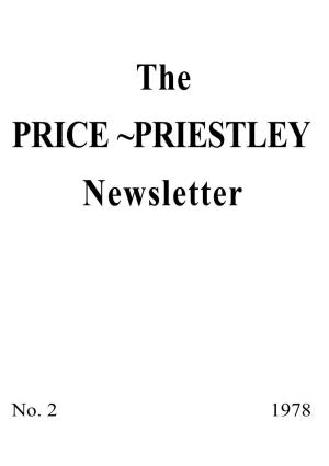 No. 2 1978 the PRICE-PRIESTLEY NEWSLETTER