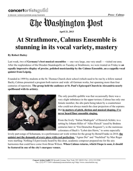 Calmus-Washington-Post Review April 2013.Pdf