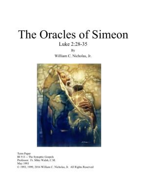 The Oracles of Simeon – Luke 2:28-35