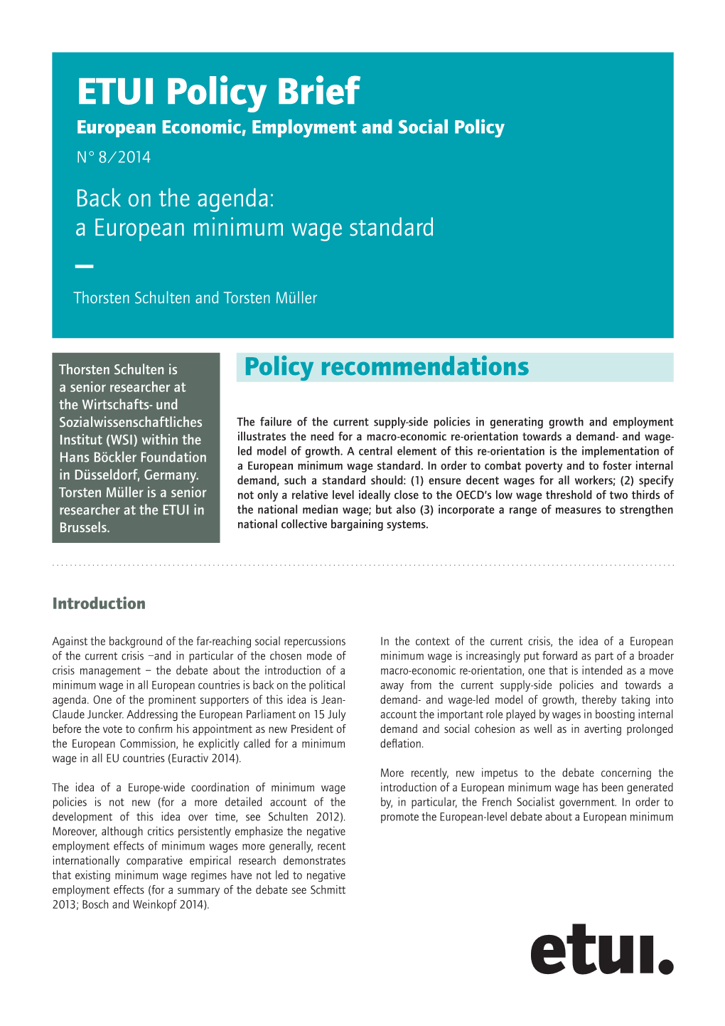 ETUI Policy Brief