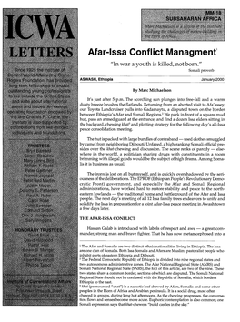 Afar-Issa Conflict Management