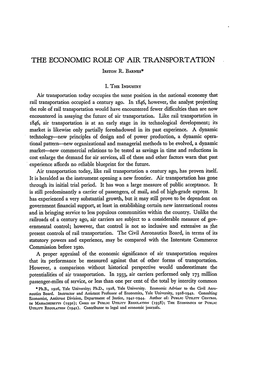 THE ECONOMIC ROLE of AIR TRANSPORTATION Isv.On R