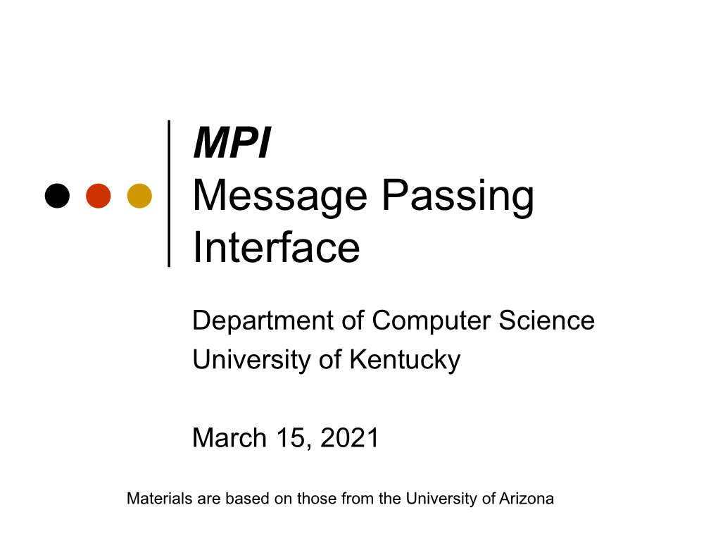 MPI Message Passing Interface