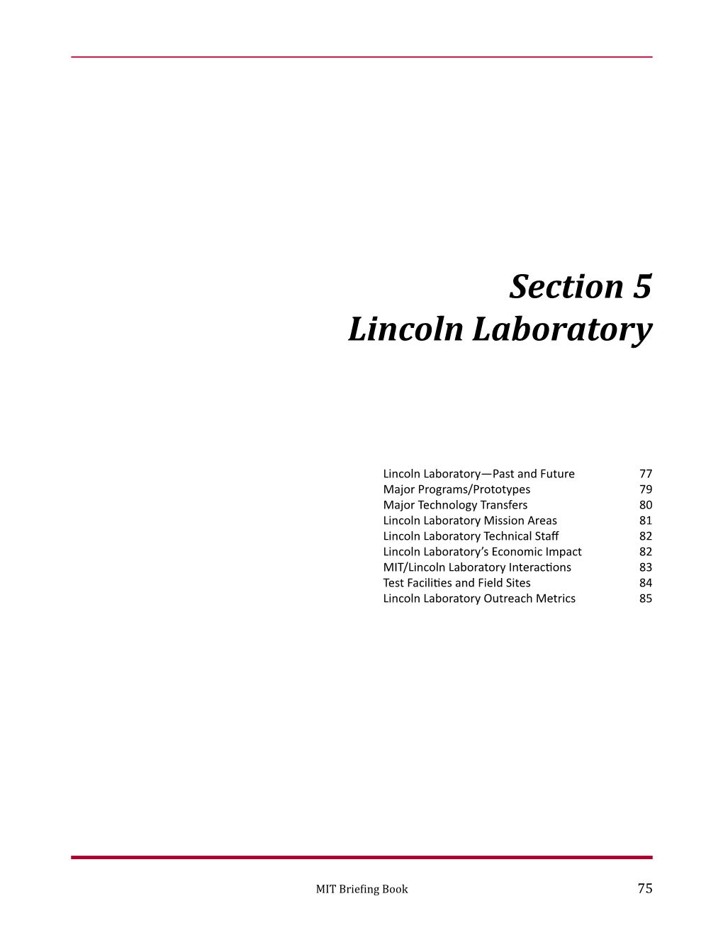 Section 5 Lincoln Laboratory