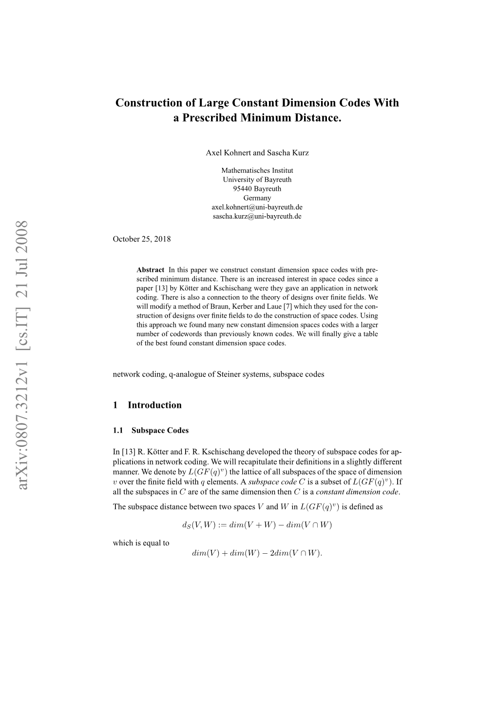 Construction of Large Constant Dimension Codes with A