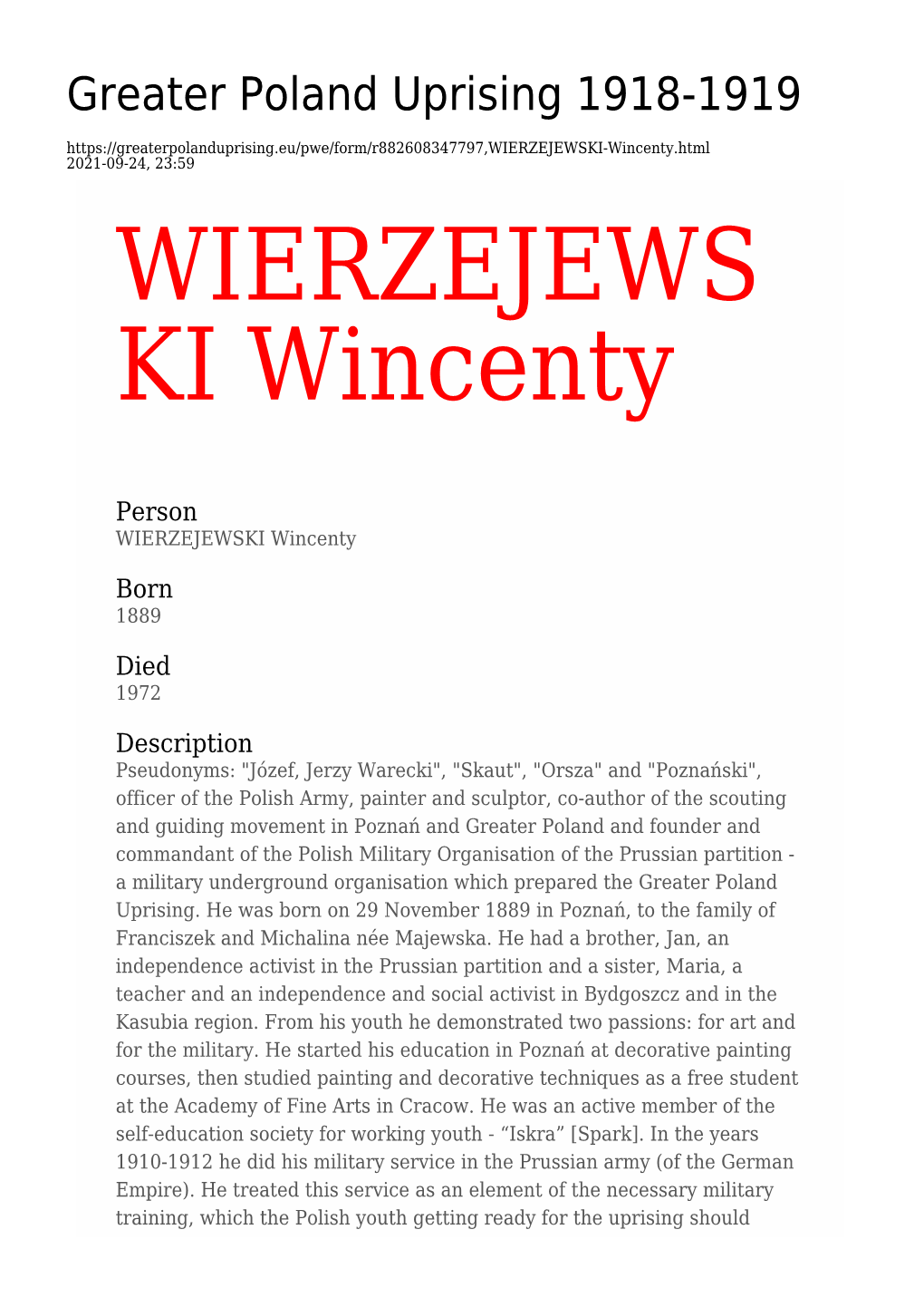 WIERZEJEWS KI Wincenty