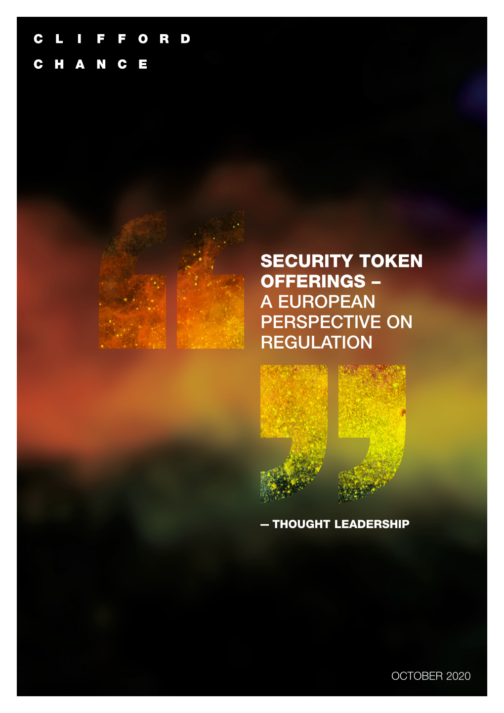 Security Token Offerings – a European Perspective on Regulation