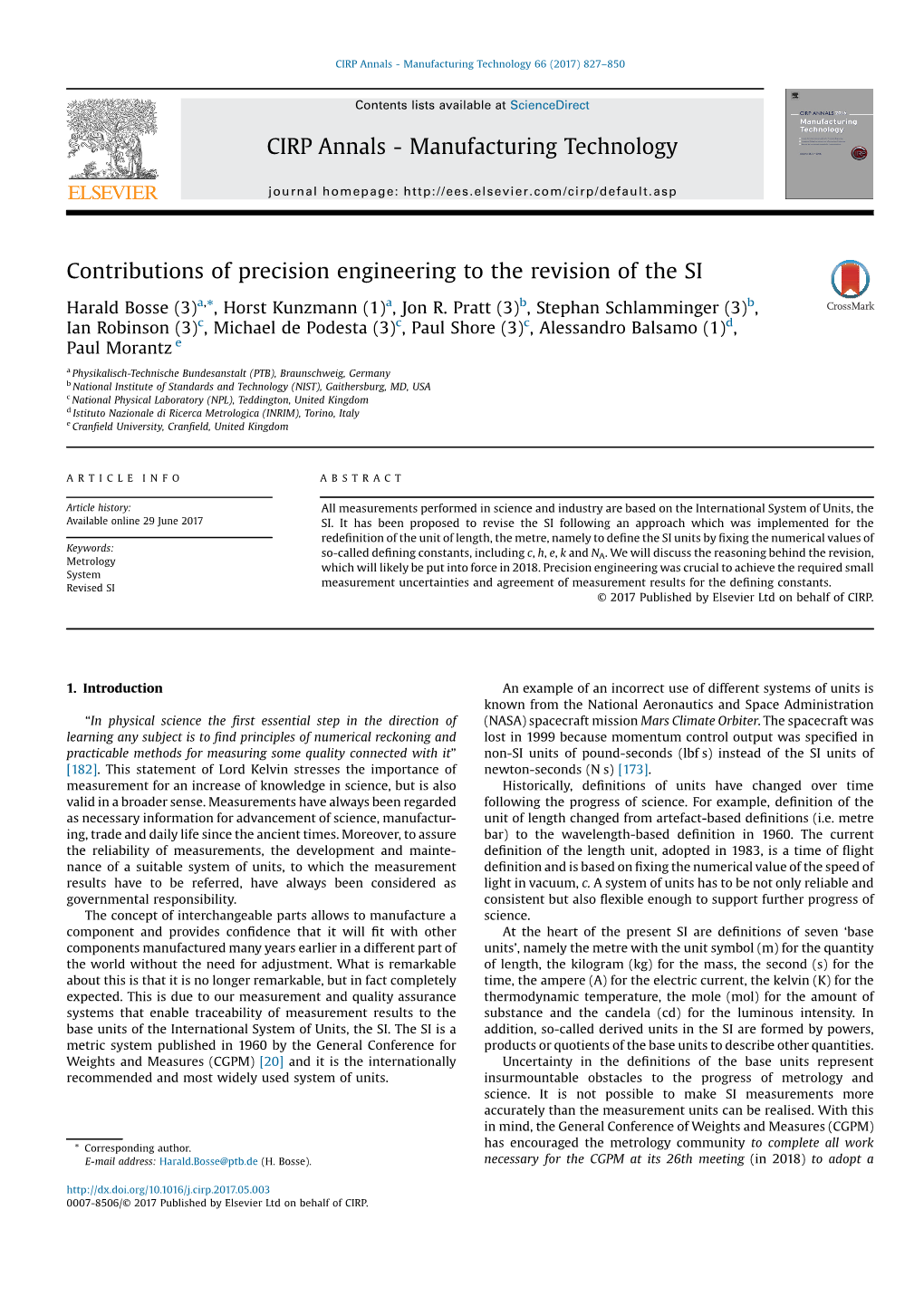 CIRP Annals - Manufacturing Technology 66 (2017) 827–850