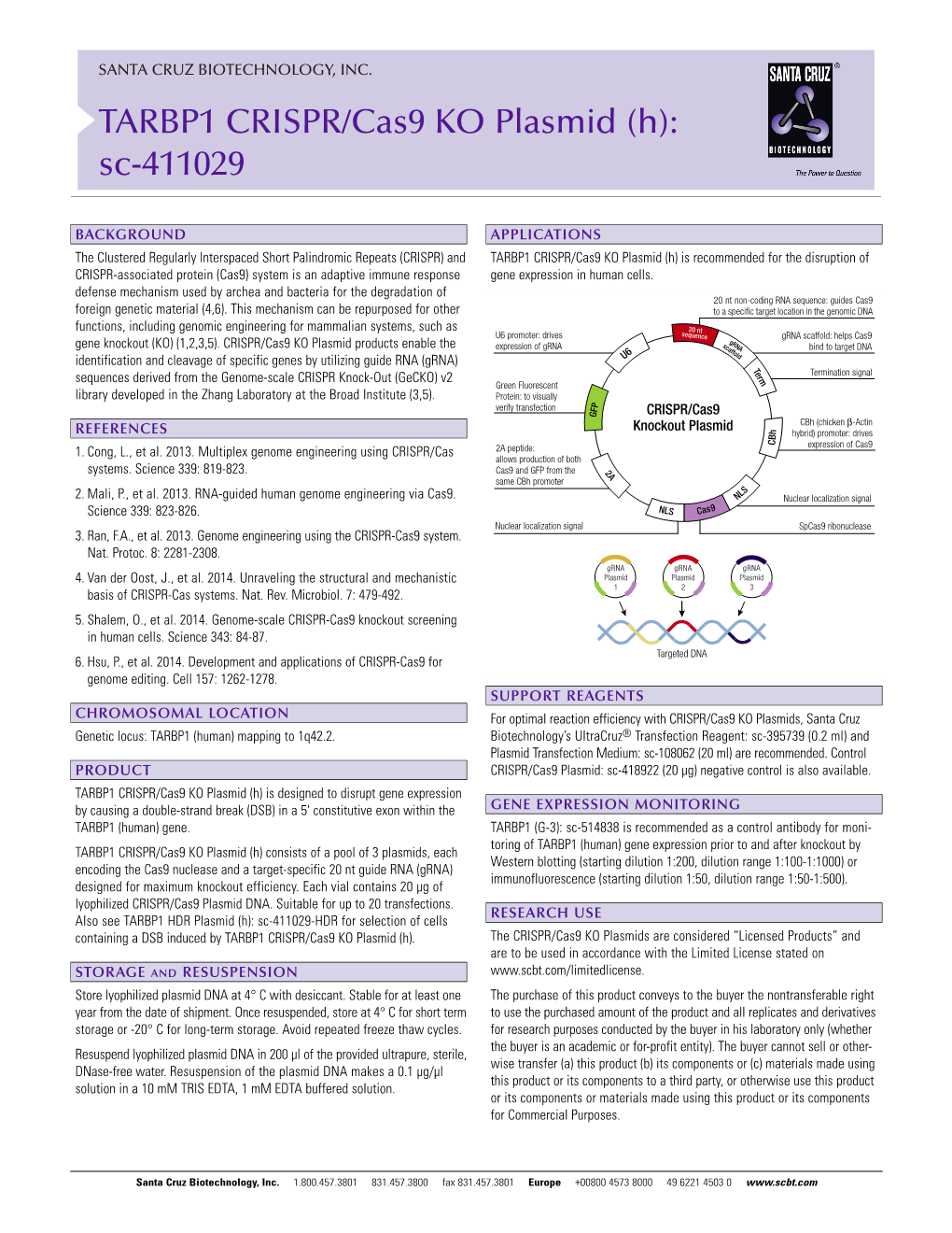 TARBP1 CRISPR/Cas9 KO Plasmid (H): Sc-411029