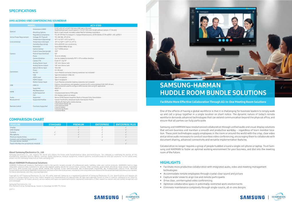 Samsung-Harman Huddle Room Bundle Solutions