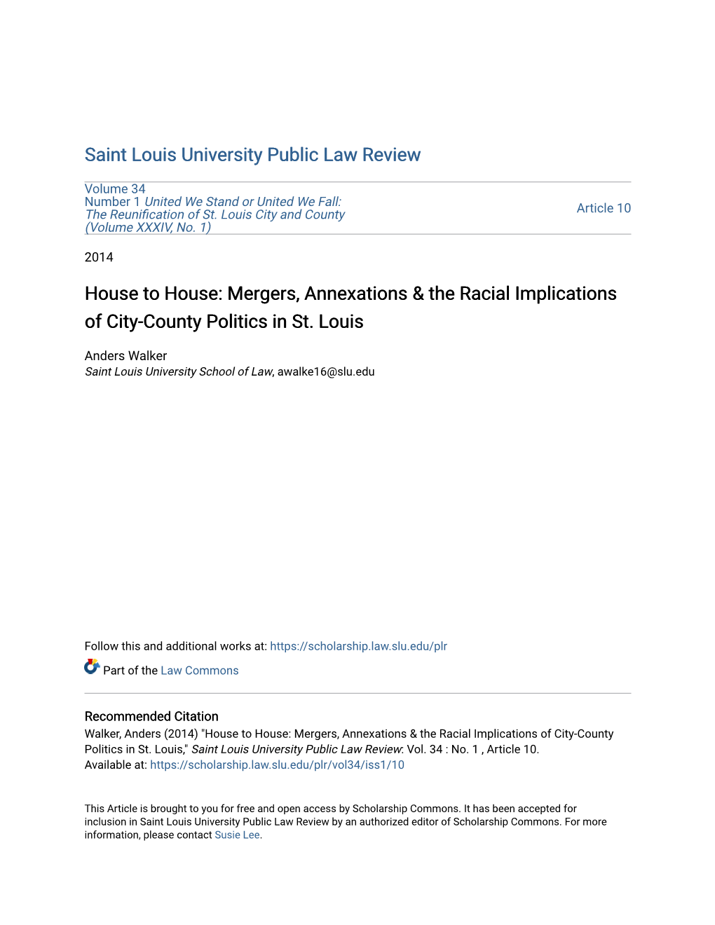 Mergers, Annexations & the Racial