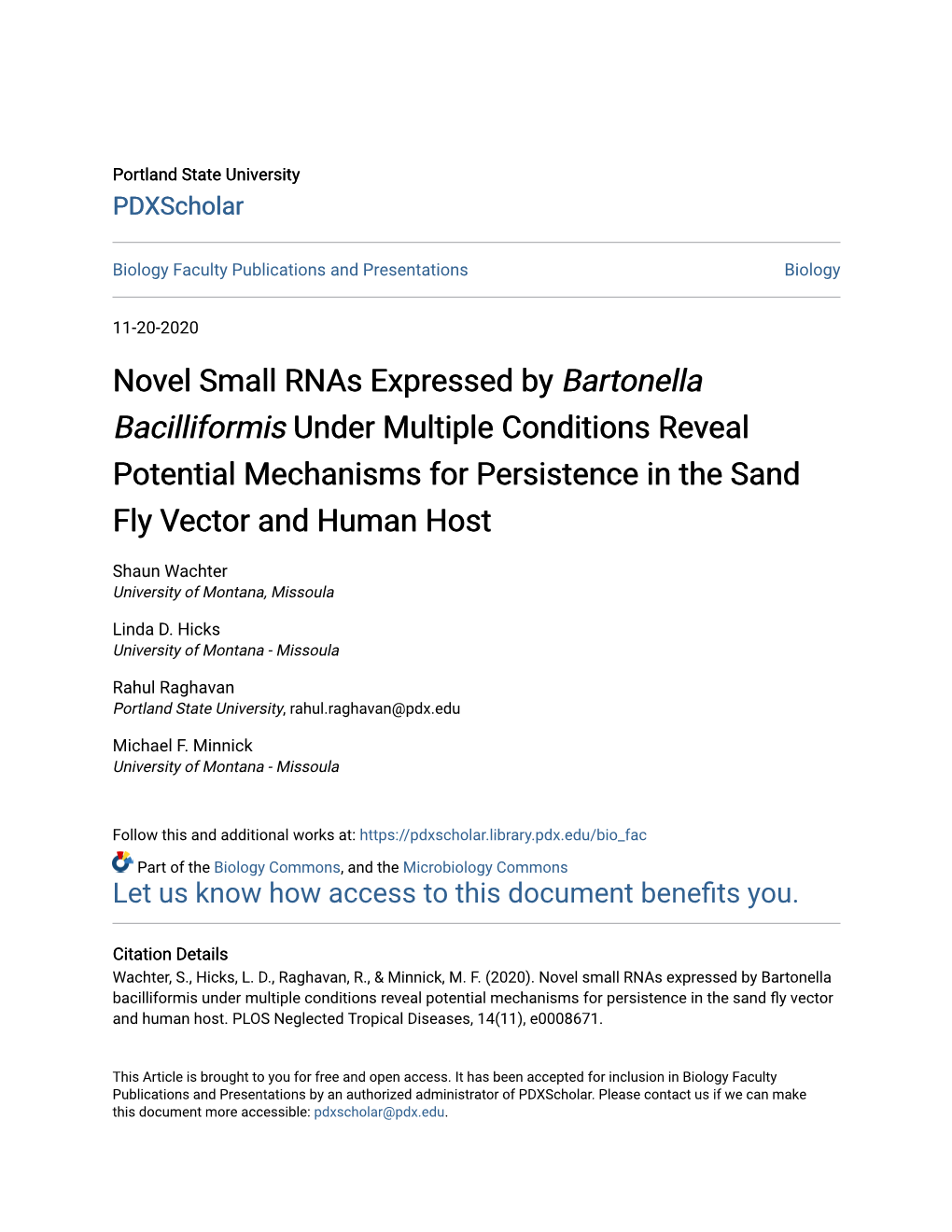 <I>Bartonella Bacilliformis</I>