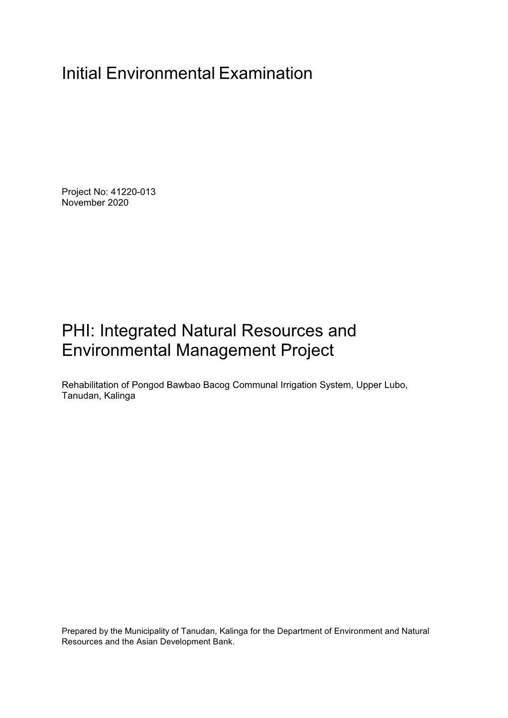 Integrated Natural Resources and Environmental Management Project