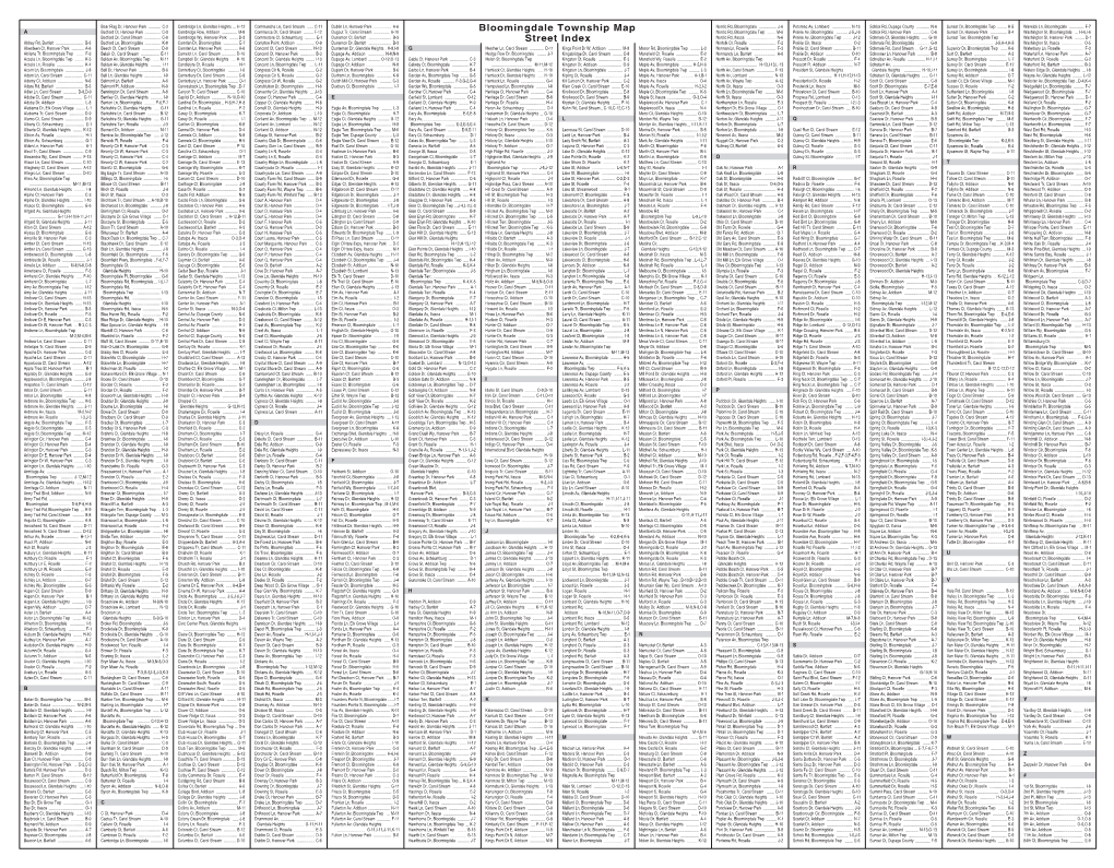 Bloomingdale Township Map Street Index