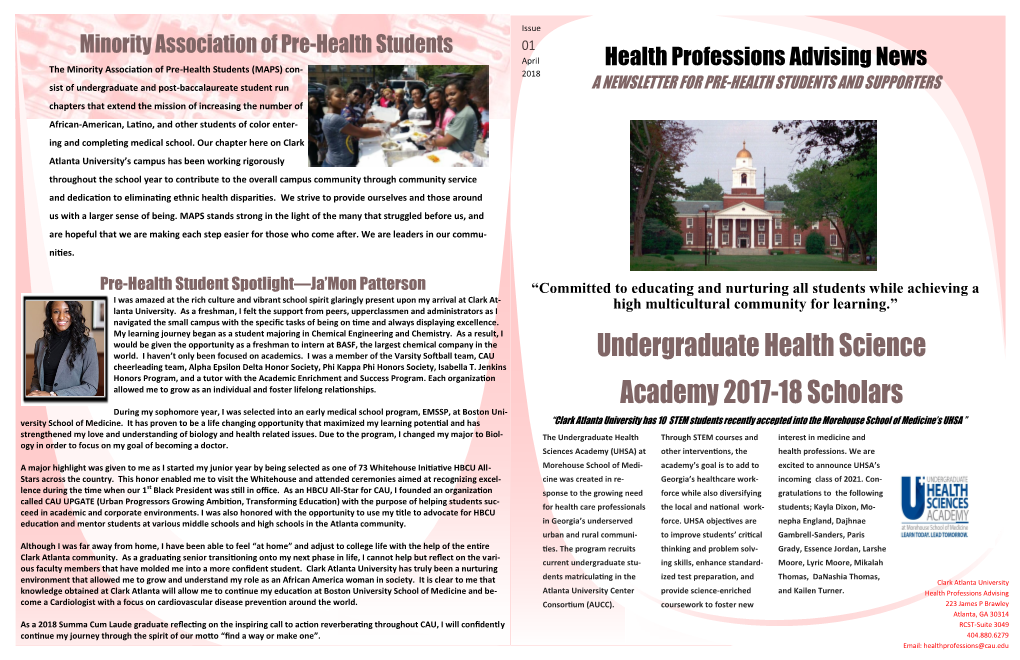 Health Professions Advising News