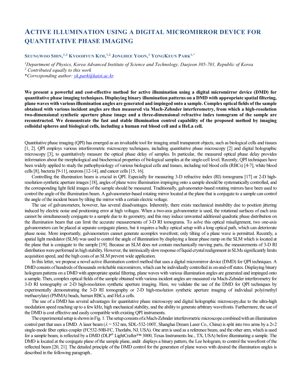 Active Illumination Using a Digital Micromirror Device for Quantitative Phase Imaging