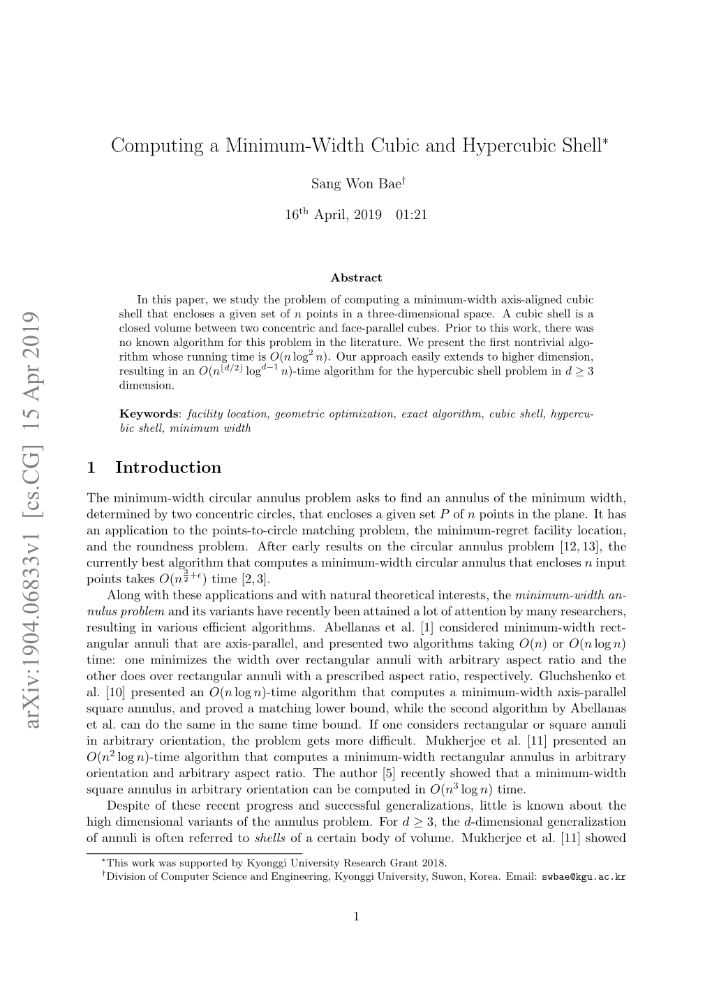 Computing a Minimum-Width Cubic and Hypercubic Shell∗